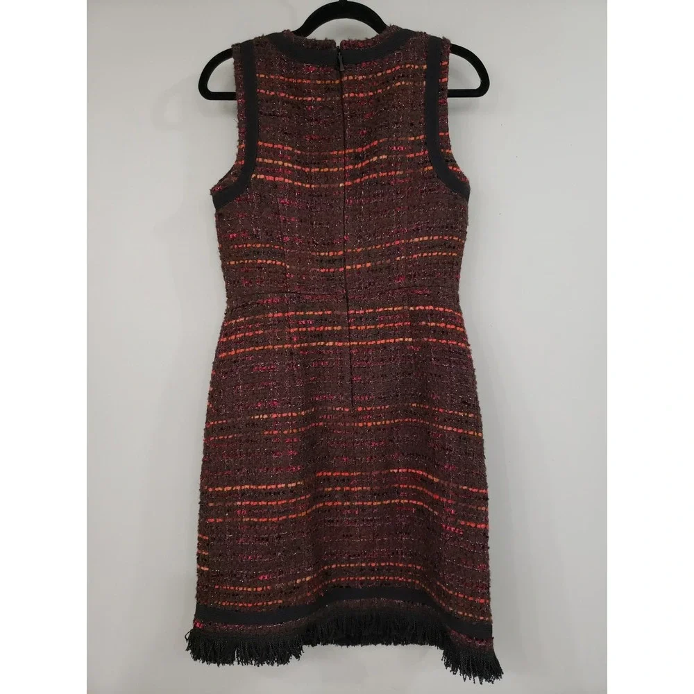 NEVER WORN SIZE‎ 4 KATE SPADE New York So Foxy Tweed fringe Dress wool blend